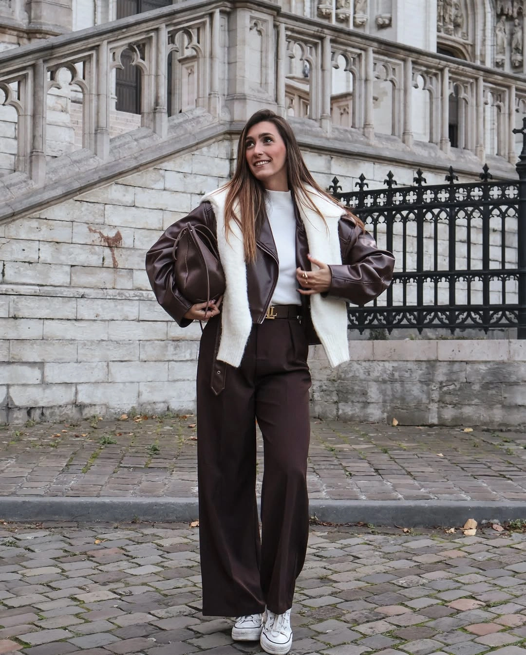 fall professional outfits women 2026 Leather Layers That Make Tailoring Feel Fresh Again