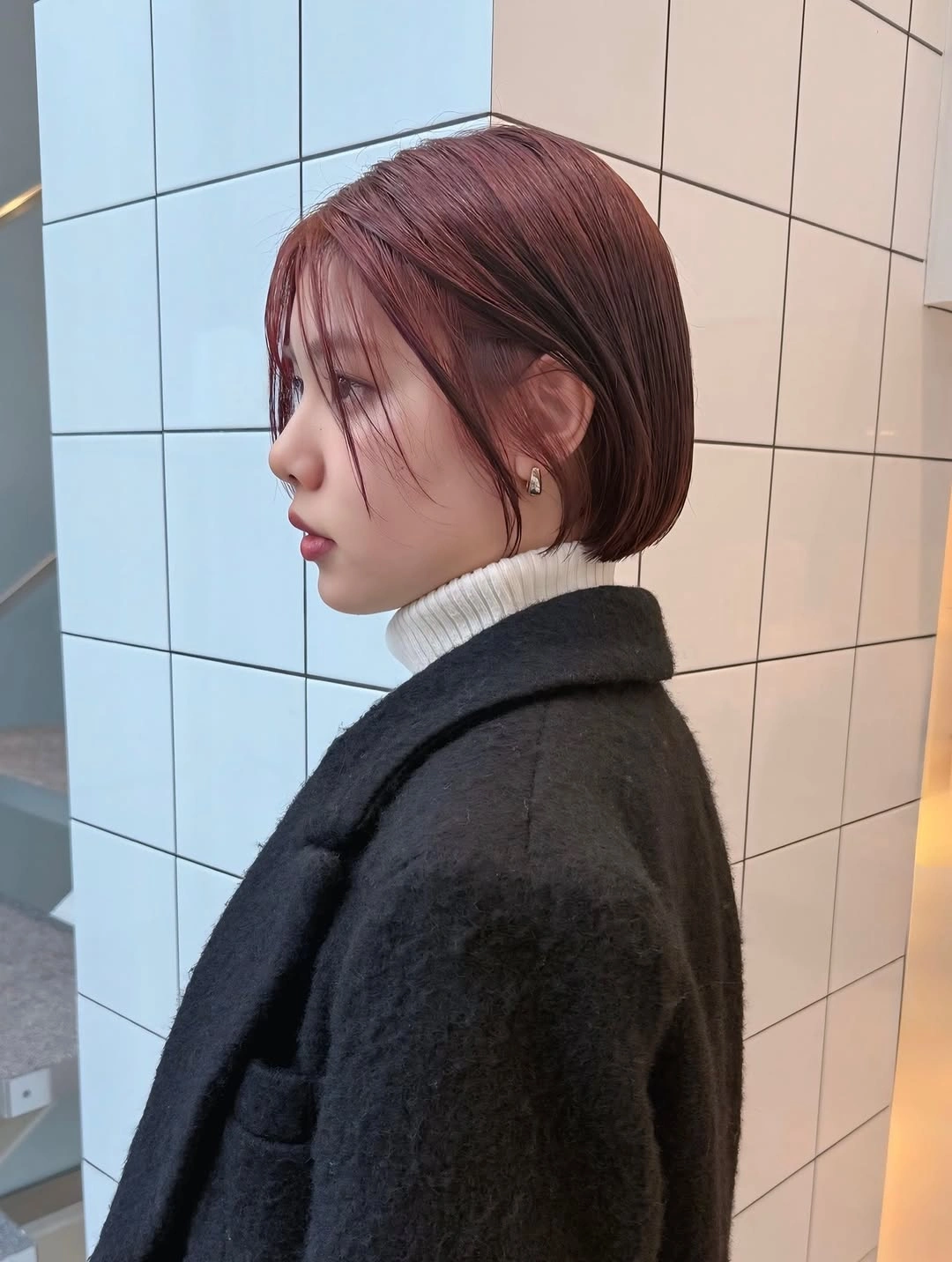 fall short haircuts 2026 Glossy Auburn Micro Bob For Crisp Autumn Days