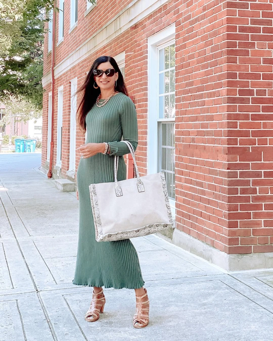fall sweater dress outfits 2026 Ribbed Green Long Sweater Dress With Elegant Details