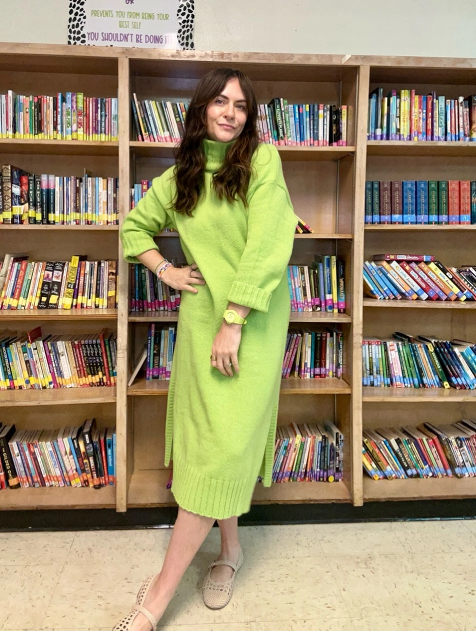 fall sweater dress outfits 2026 Bright Green Sweater Dress For A Fresh Fall Statement