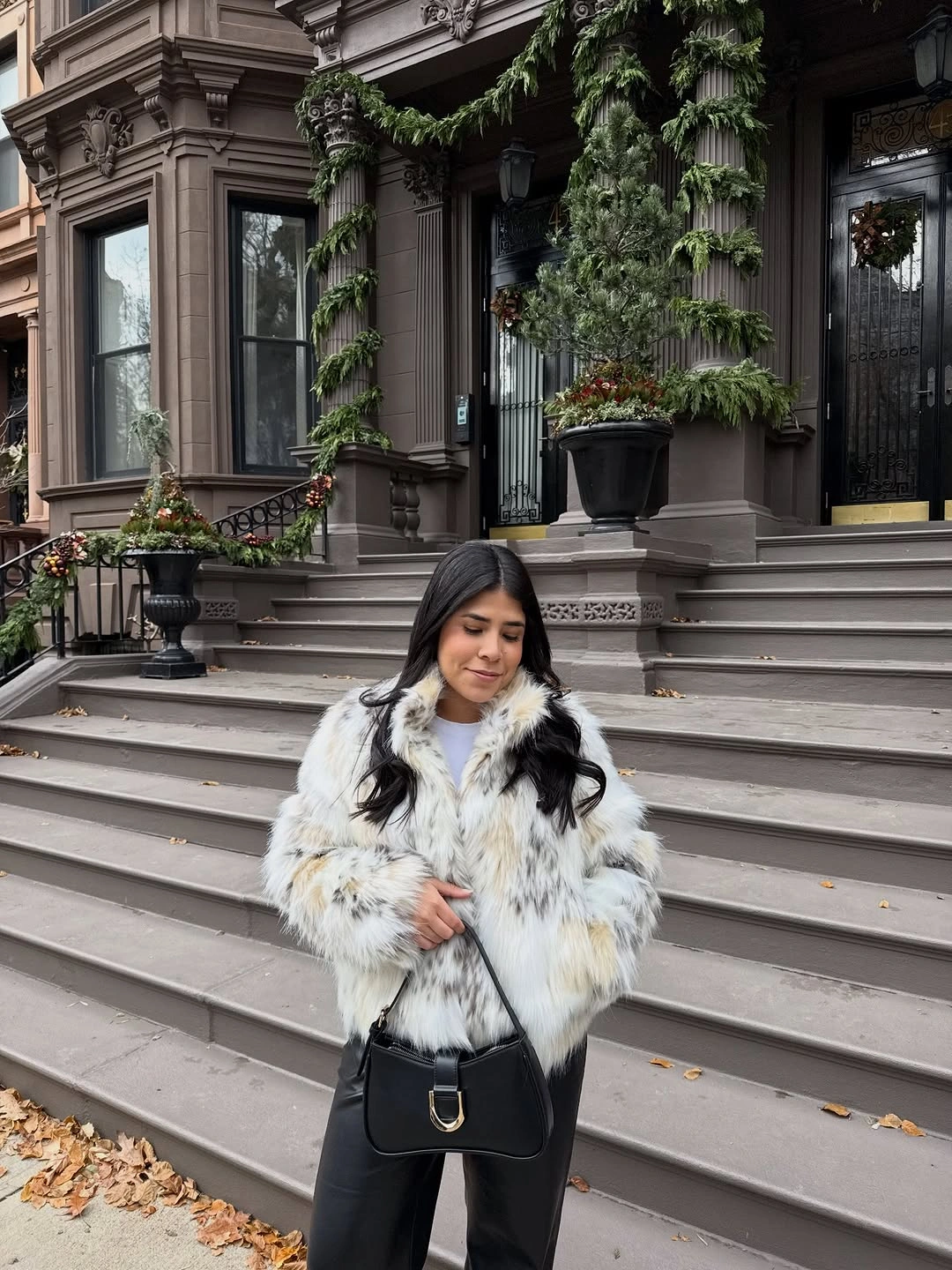 faux fur jacket Snowy White Faux Fur for Bright Winter Street Style