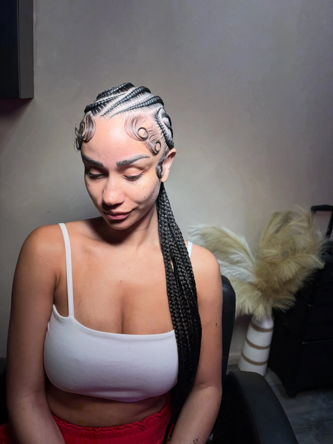 feed in braid hairstyles Classic Side Ponytail Feed-In Braids with Statement Edges