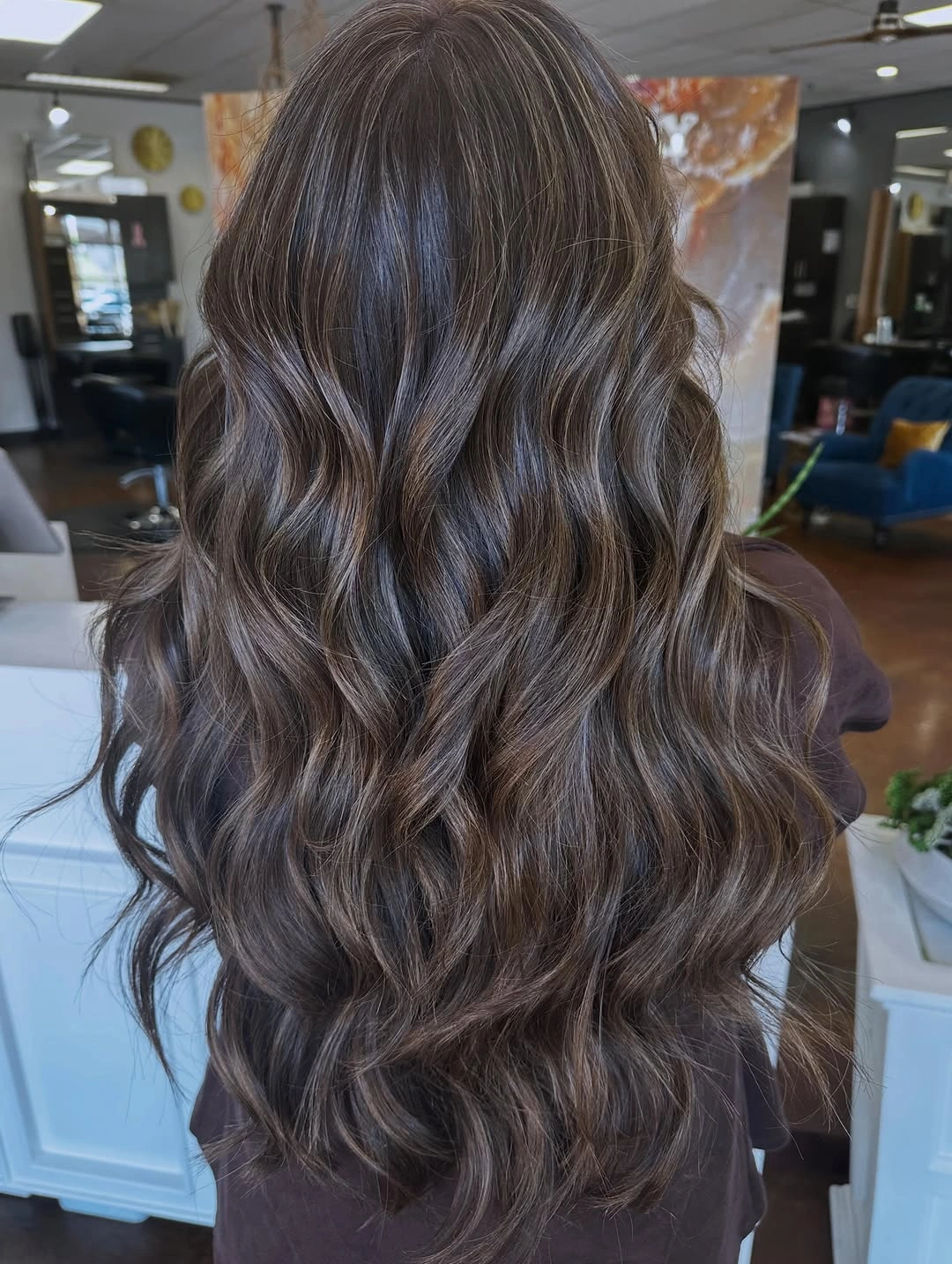 full head babylights blonde on brown hair Cool Brunette Babylights With A Glossy Natural Finish