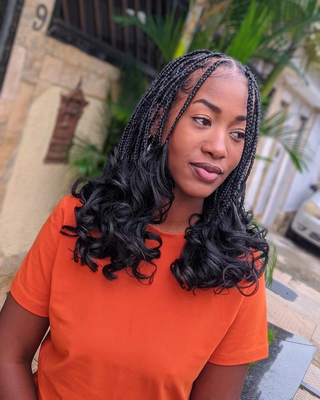 goddess braid Shoulder-Length Goddess Braids with Bouncy Curled Ends