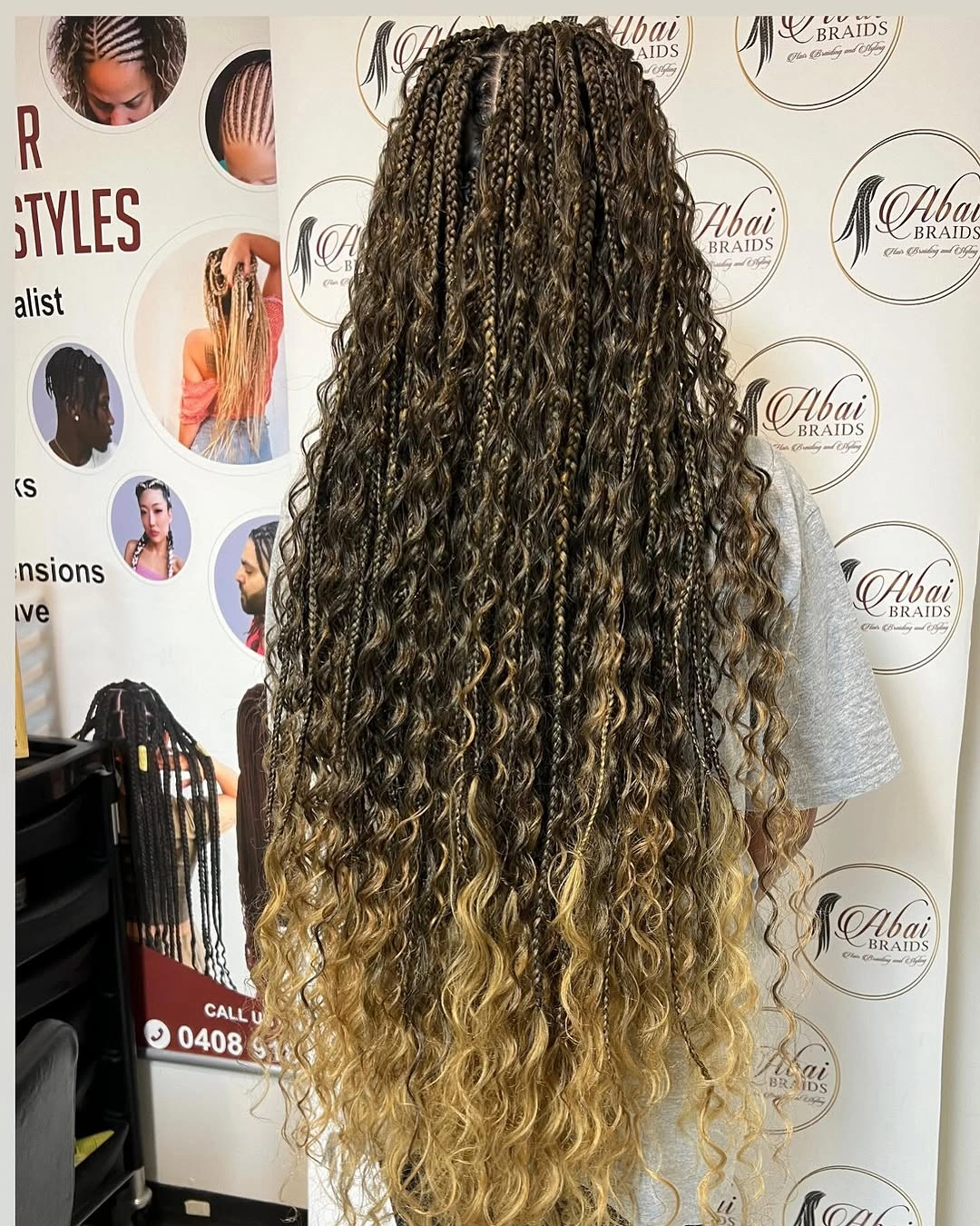 goddess braid Extra Long Boho Goddess Braids with Blonde Curly Ends