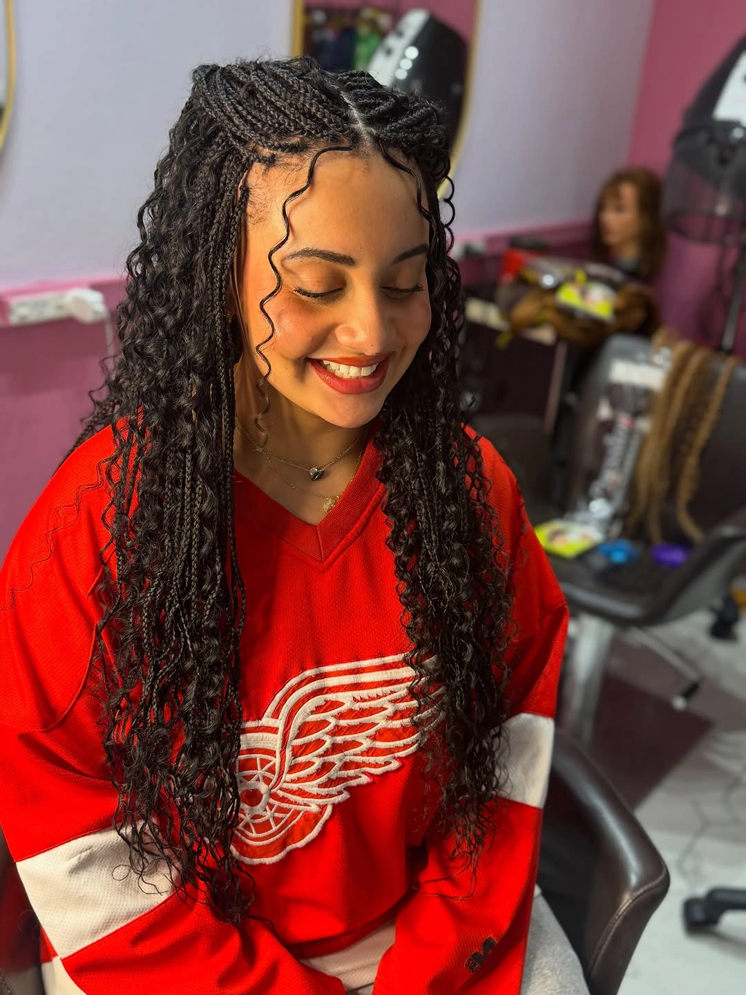 goddess braid Center-Part Goddess Braids with Soft Face-Framing Curls