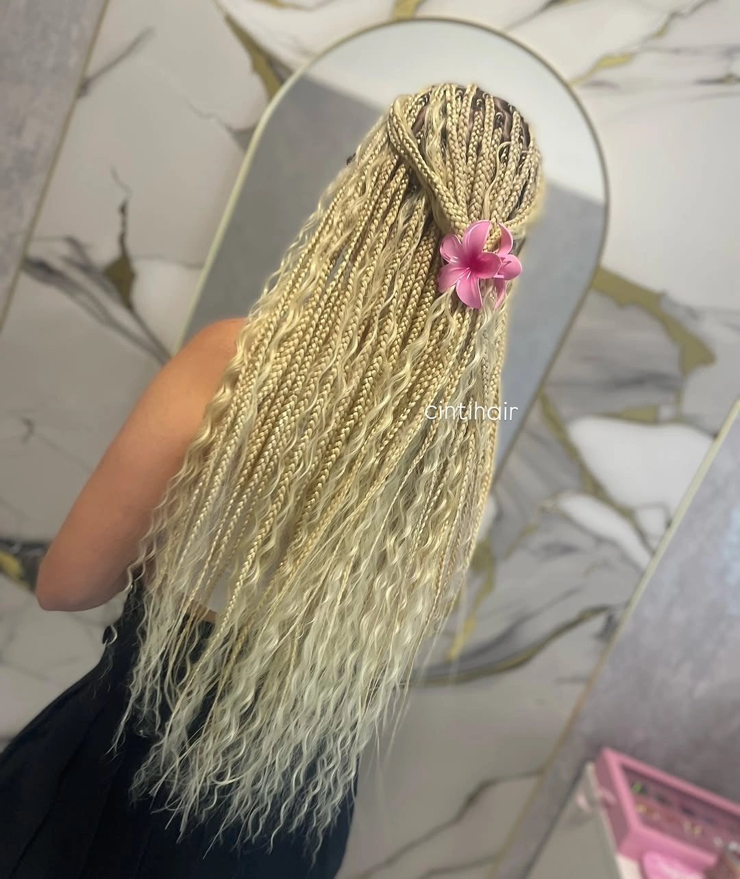 goddess braid Platinum Boho Goddess Braids with Soft Mermaid Texture