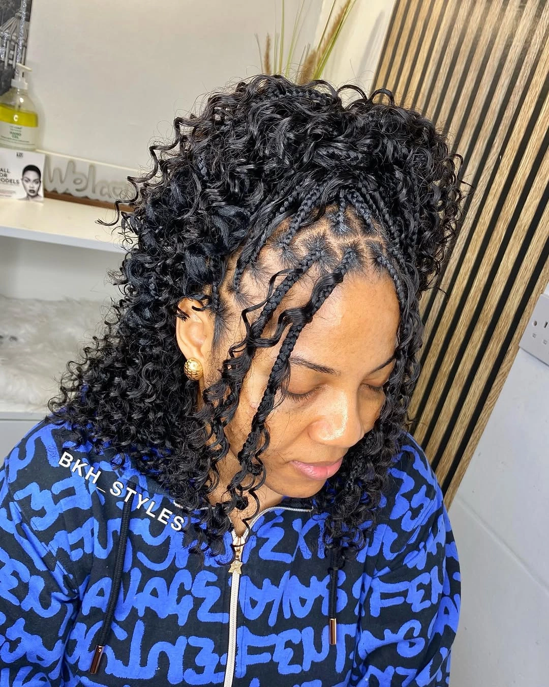 goddess braid Curly Half-Up Goddess Braids with Voluminous Crown