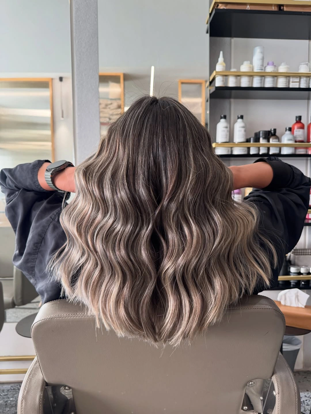 Hair Lowlights: Color Ideas and Inspiration Cool Beige Balayage Lowlights with Soft Blended Contrast