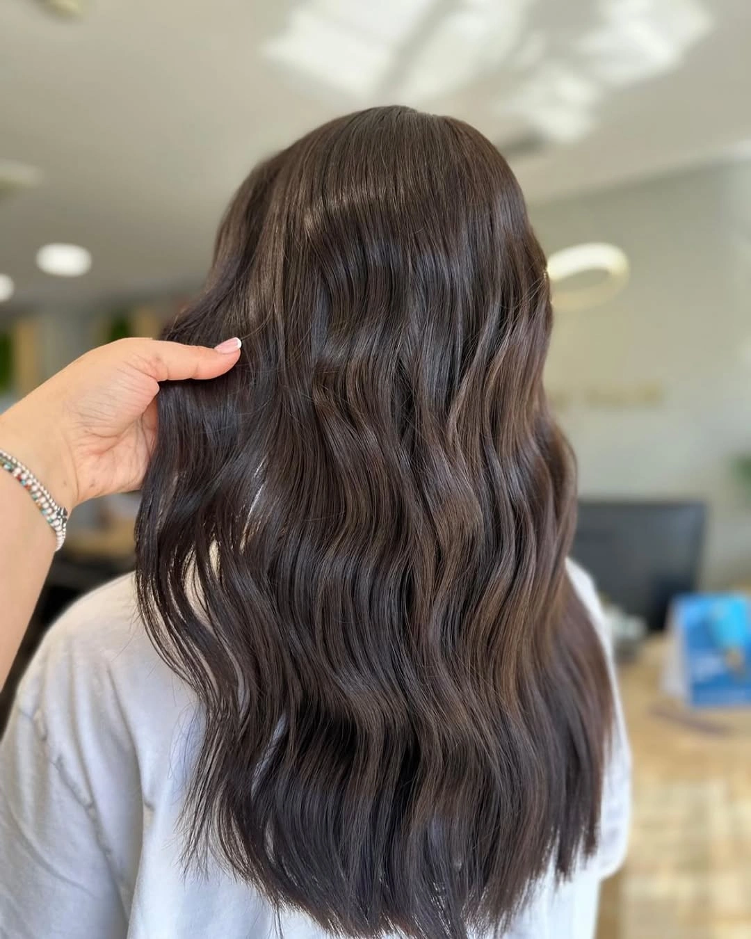 heatless curls hairstyle Natural Espresso Waves With a Soft Lived-In Texture
