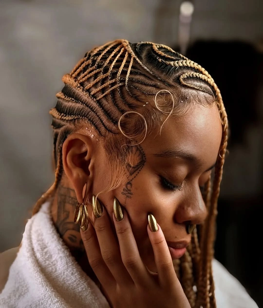 lemonade braid hairstyle Warm Blonde Lemonade Braids With Elegant Side Sweeps