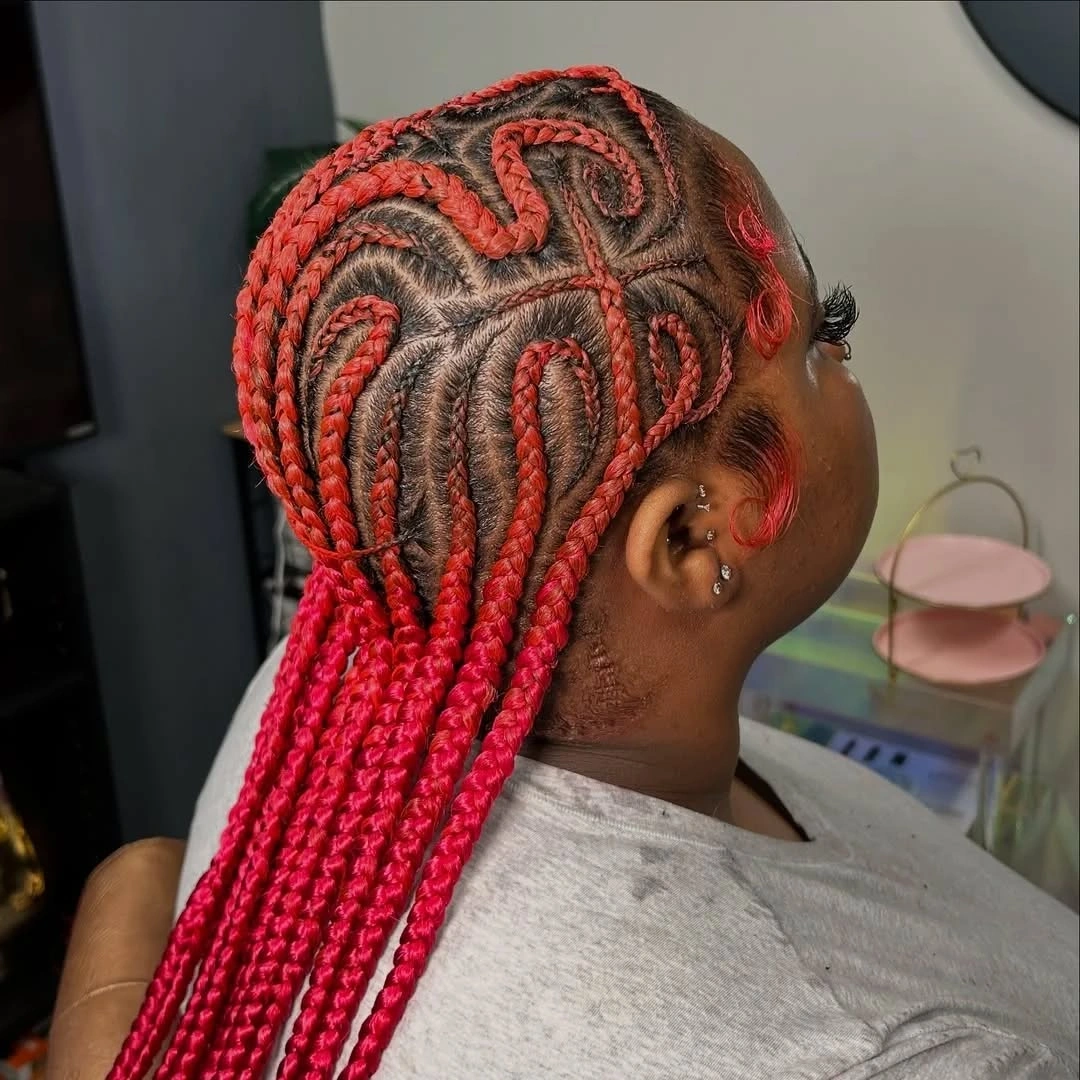 lemonade braid hairstyle Bold Crimson Lemonade Braids That Celebrate Statement Color