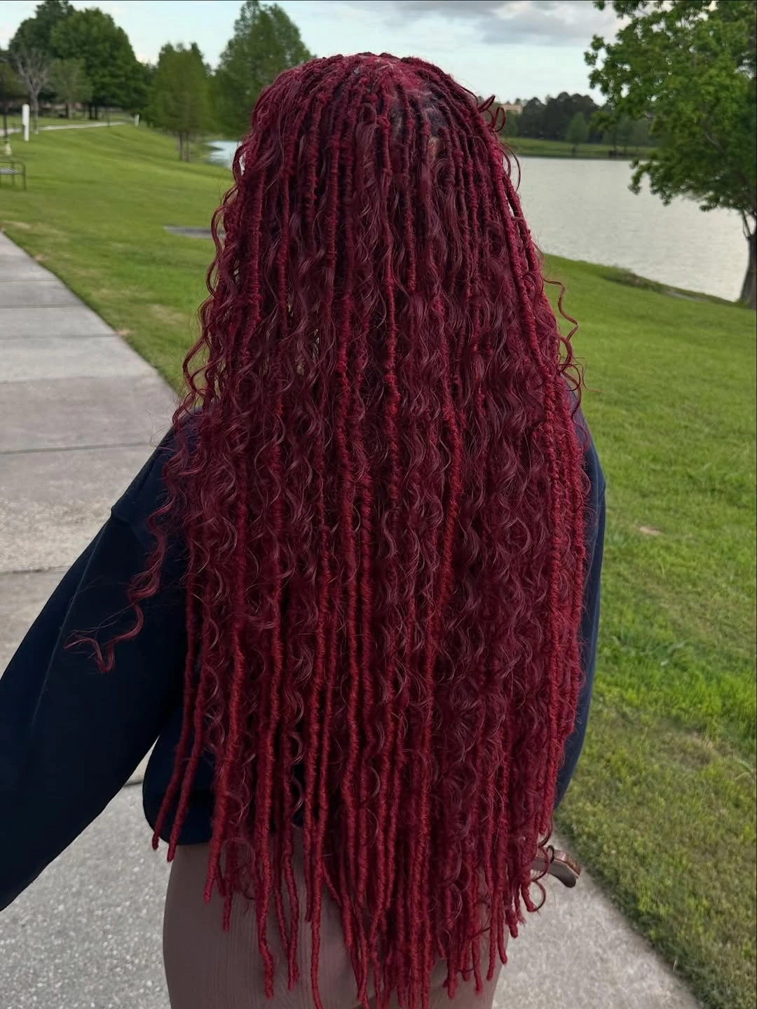 locs hairstyles for black women Rich Burgundy Soft Locs With Romantic Length