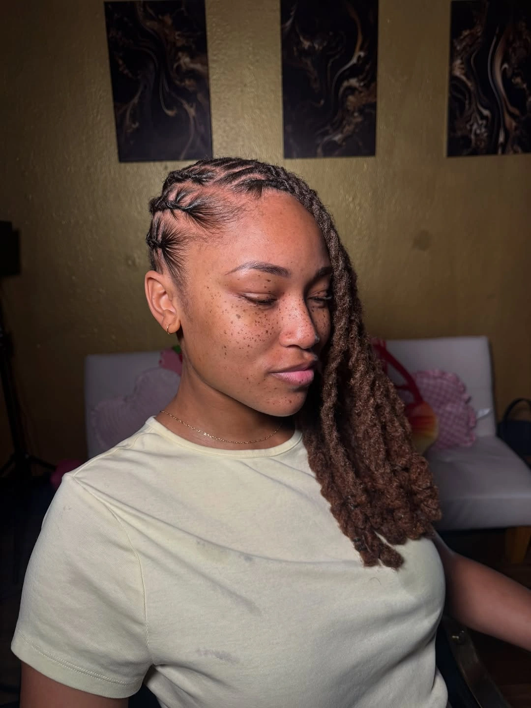 locs hairstyles for black women Side-Swept Locs With a Modern Undercut