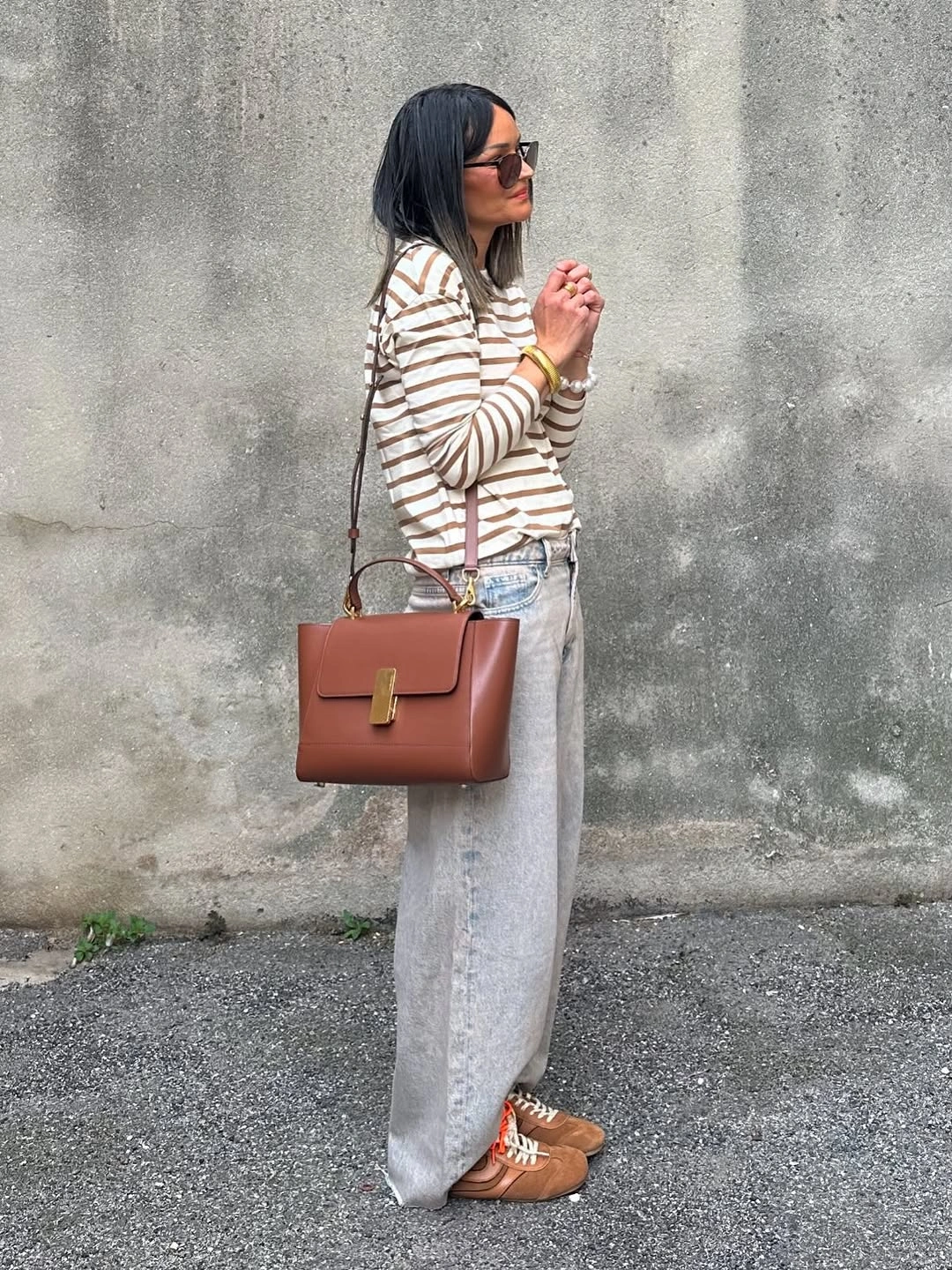 September fashion trends 2026 Striped Top With Pale Wide Pants