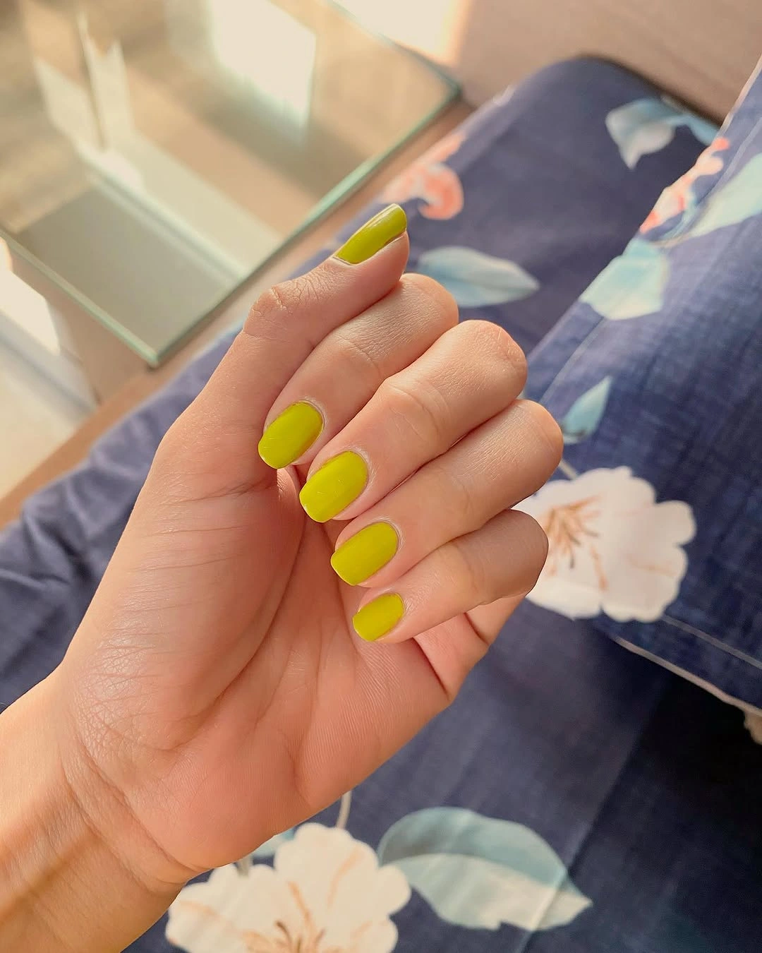 September nail art ideas 2026 Neon Chartreuse Short Rounded Nails