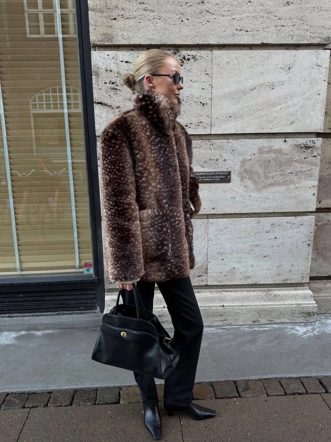 September outfits ideas 2026 Textured Brown Coat With Sharp Black Pieces