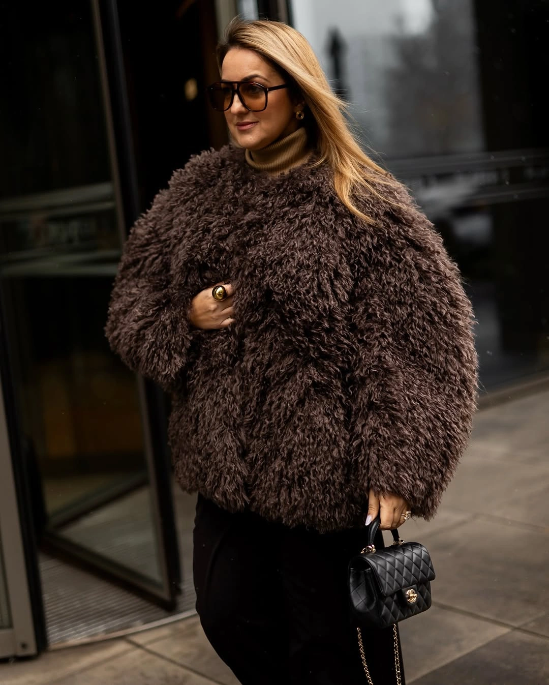 shaggy jacket Oversized Chocolate Shaggy Jacket for Timeless City Style