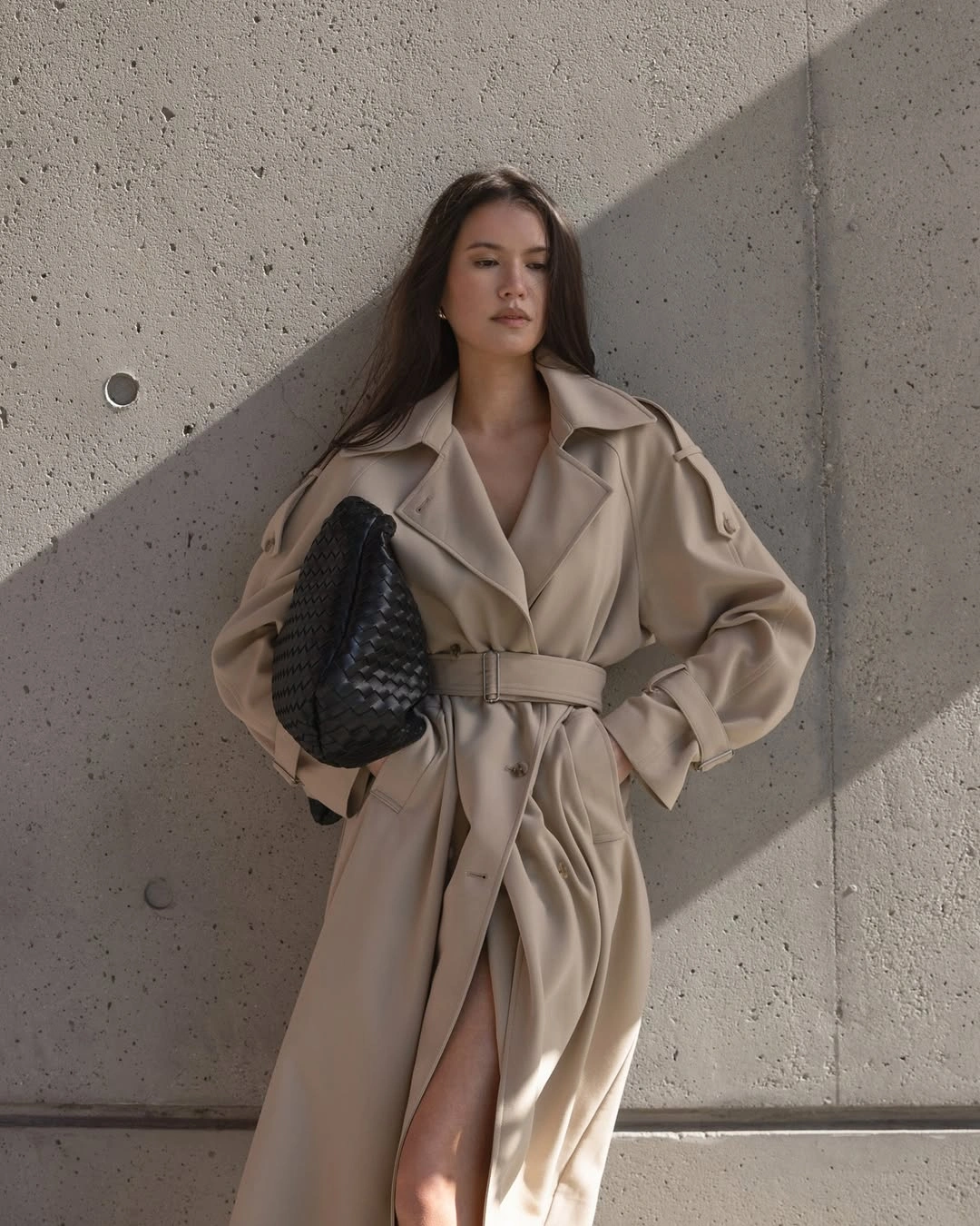 Trench coat fall outfits 2026 Long Tan Trench Coat With Quiet Luxury Styling