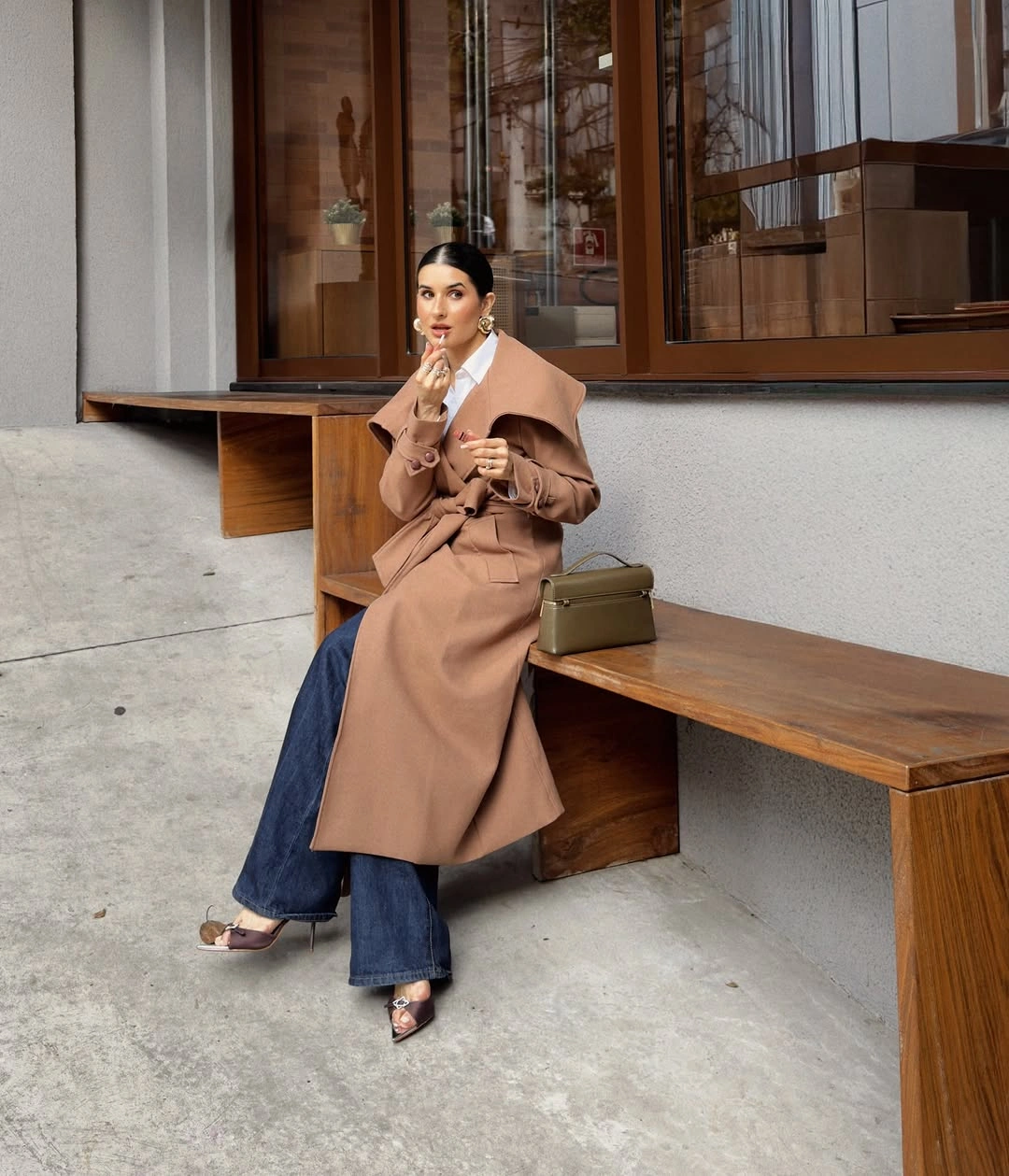 what are the best fall outfits for casual days? Camel Coats Instantly Make Denim Feel Sophisticated