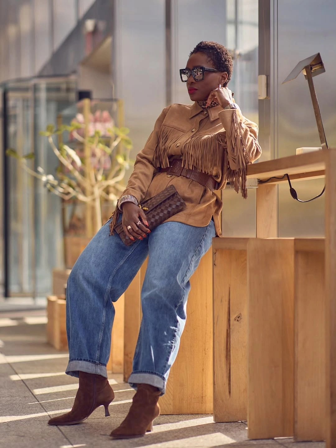 wide leg jeans outfit fall 2026 Western Inspired Denim With Warm Fall Textures