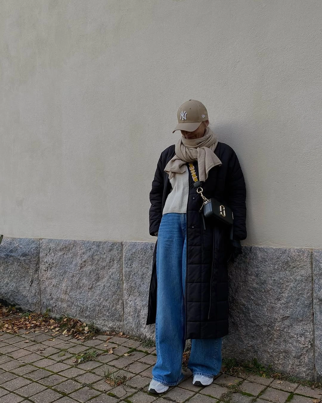 wide leg jeans outfit fall 2026 Minimal Layered Denim Outfit For Cold Fall Days