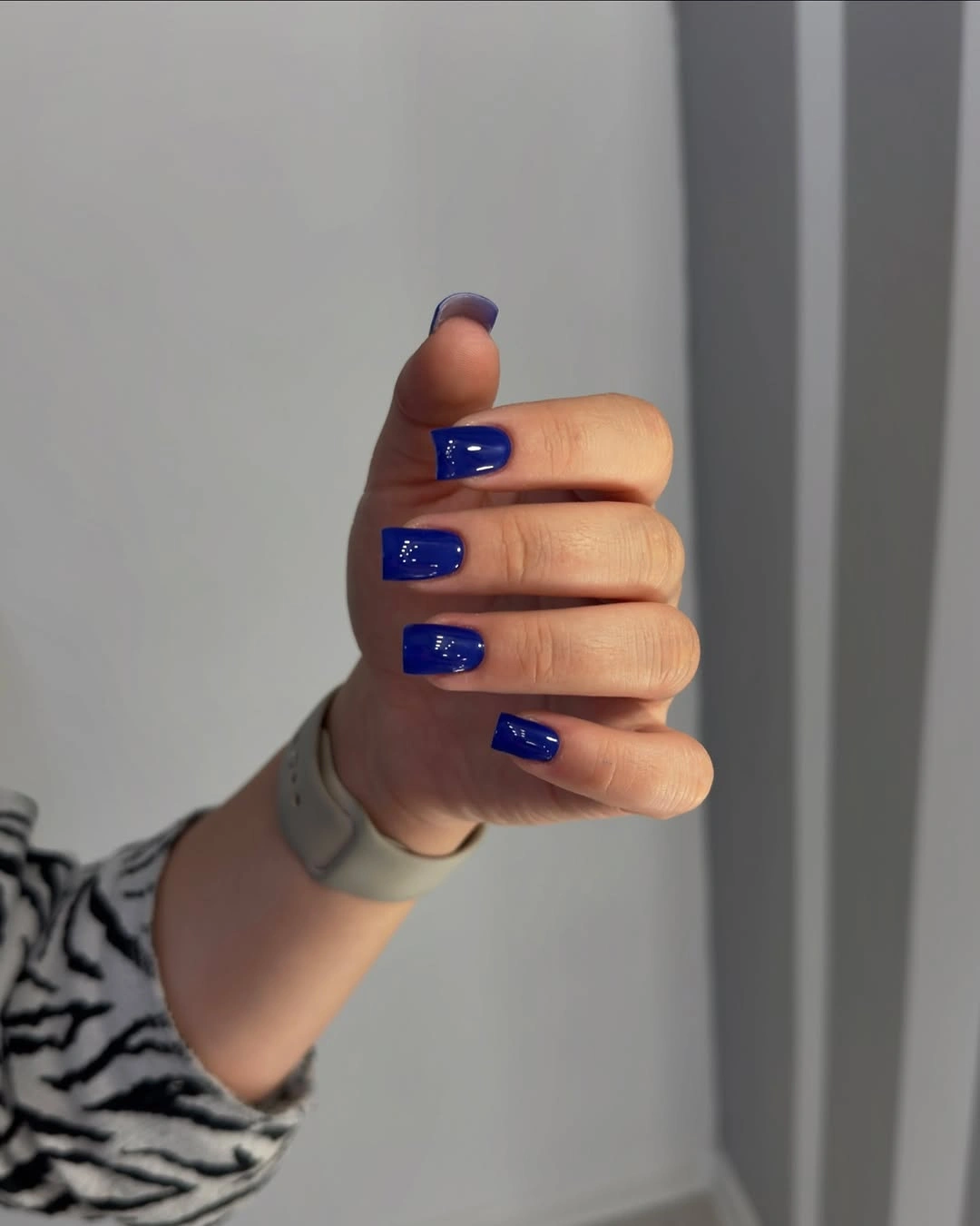 Cobalt blue short square nails