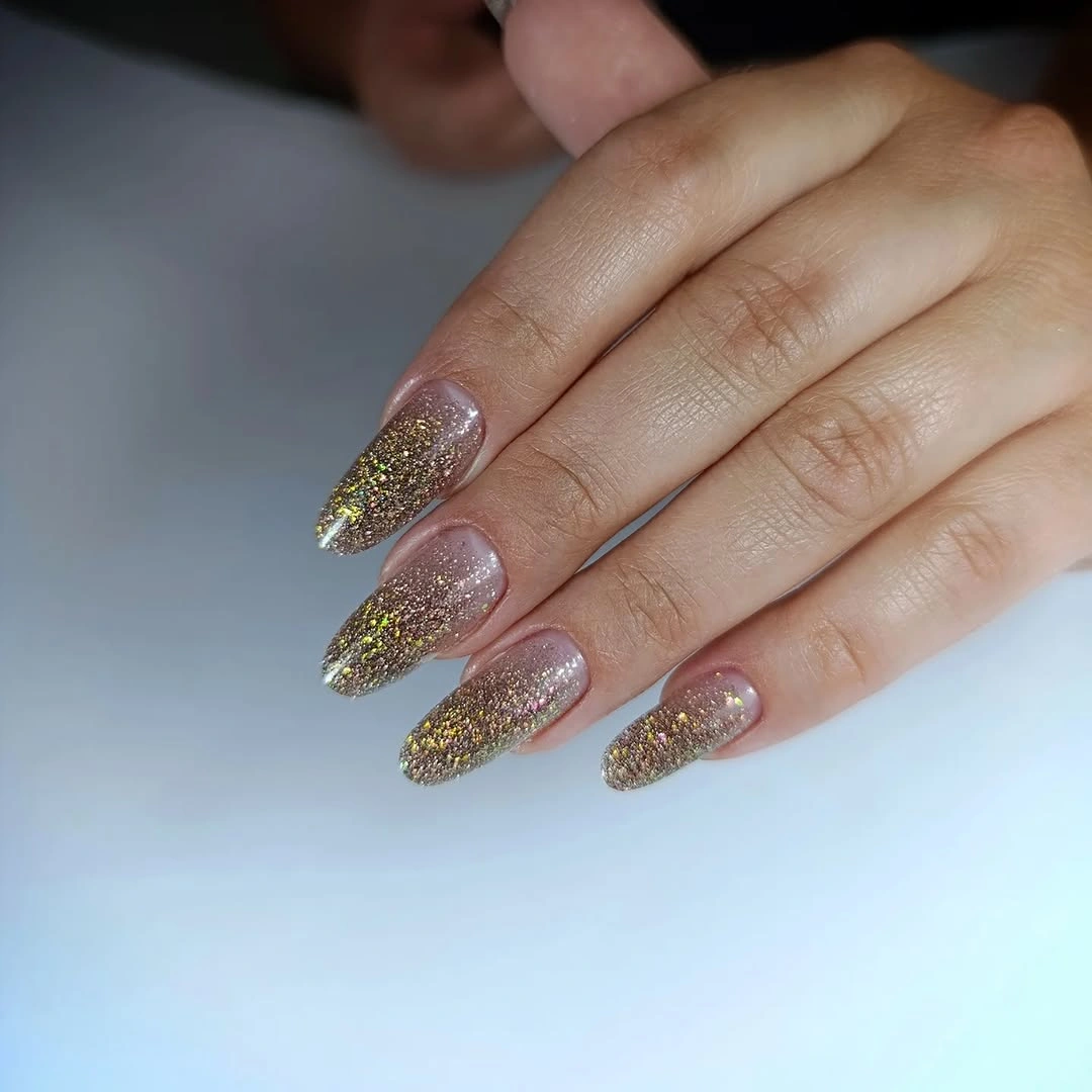 Long square nails with vivid glossy red color