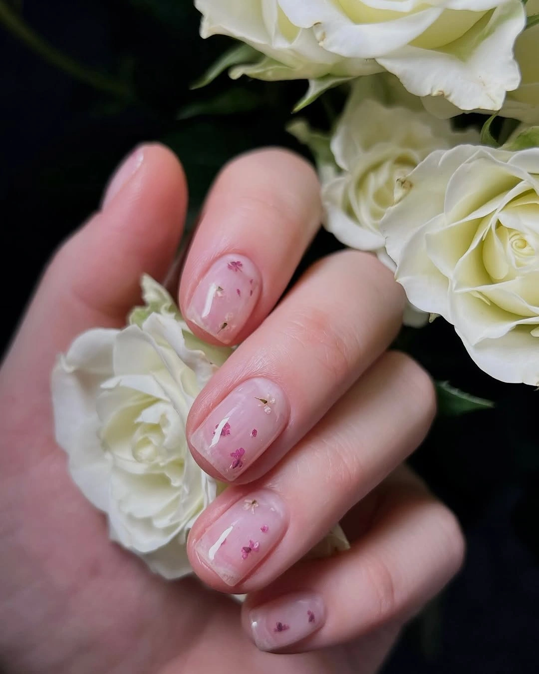 Milky white square nails with repeated turquoise line details