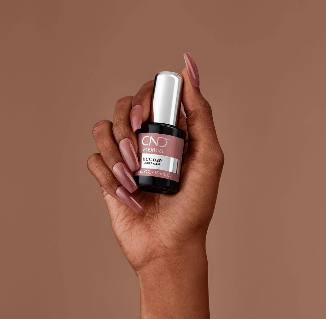 Glossy rose mauve coffin nails on dark skin