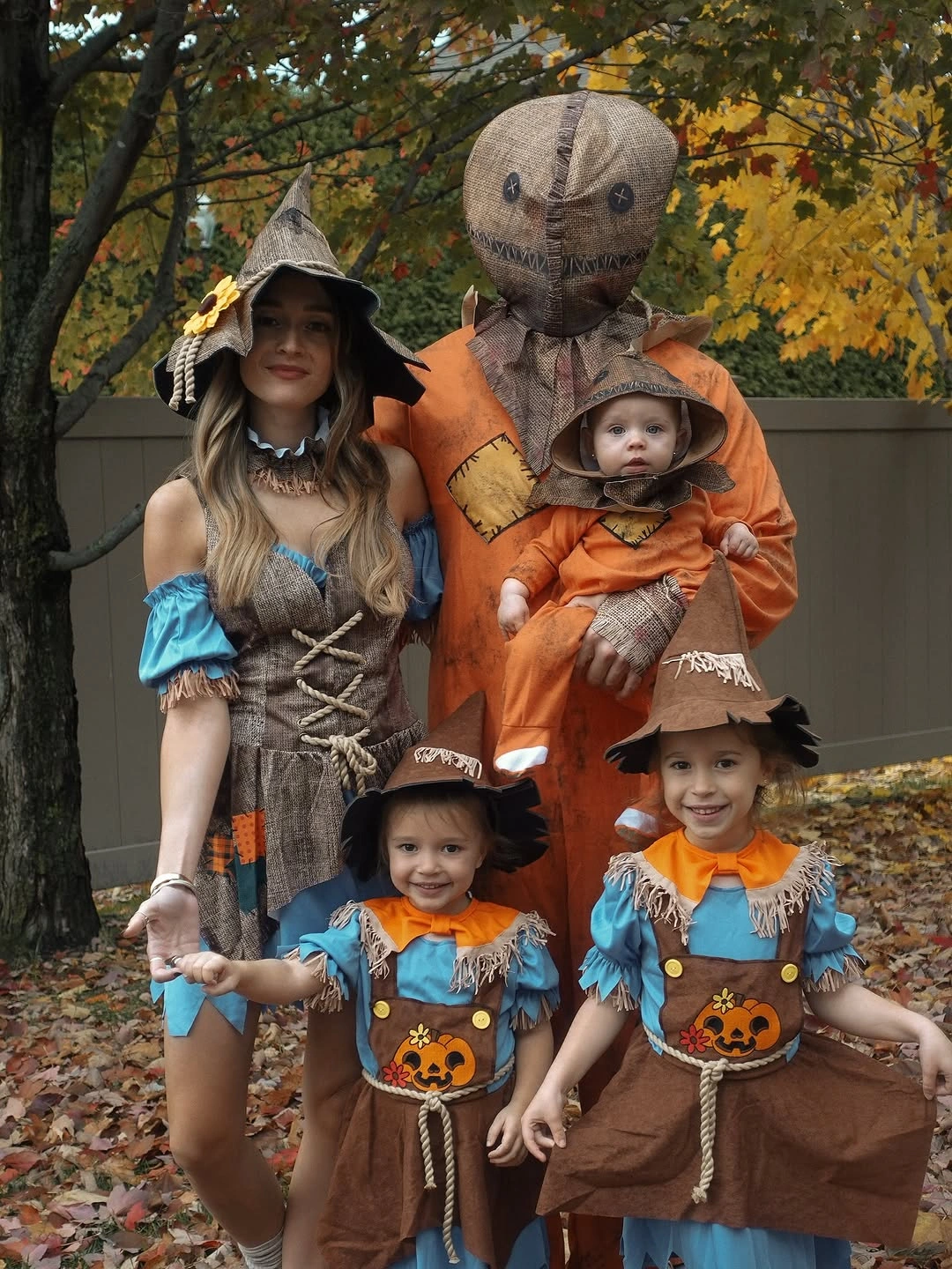 Family Halloween outfits with woodland layers patchwork and pointed hat