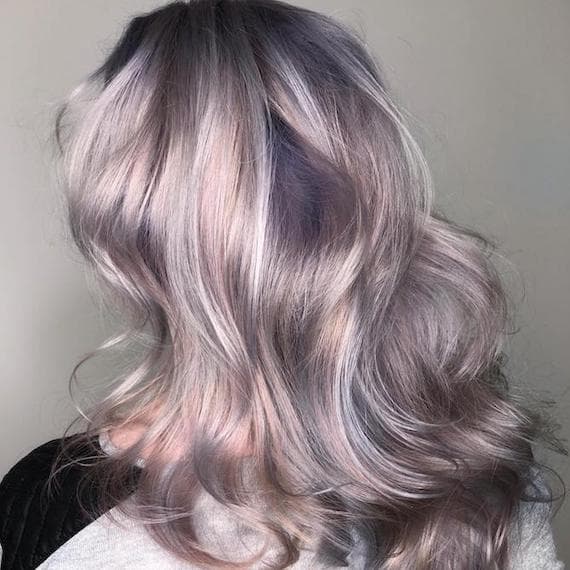 Blue-Gray With Silver Highlights Blue-Gray With Silver Highlights — Winter Hair Colors for Gray Hair