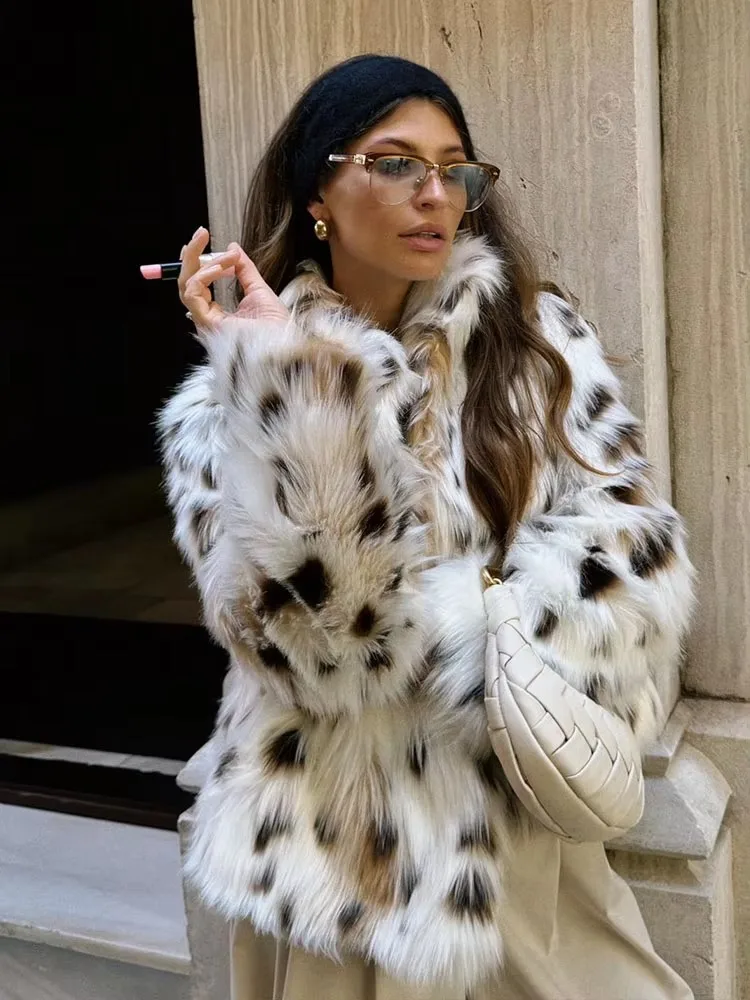 Fur Coat Y2k Winter Outfits Women's Faux Fur Short Winter Jacket, Y2K Style Outerwear, Autumn Button-