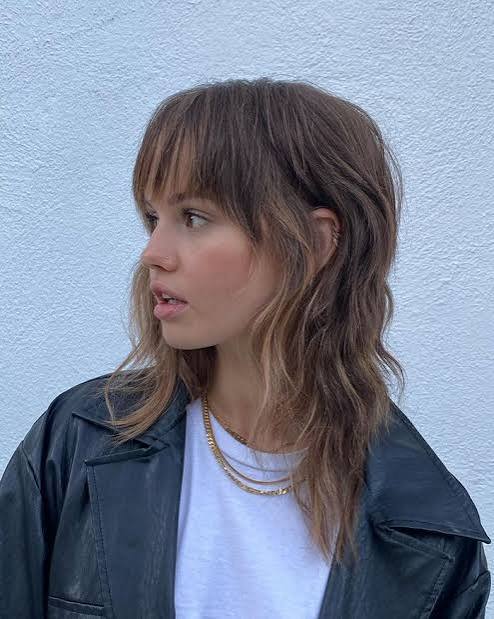 Shoulder Shag With Blunt Bangs — Winter Haircuts for Girls