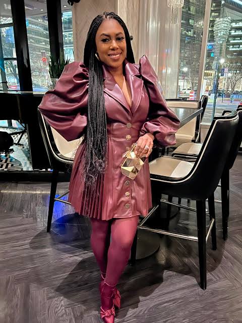 Dramatic Burgundy Puffed Sleeve Dress with Matching Tights — Burgundy Outfits