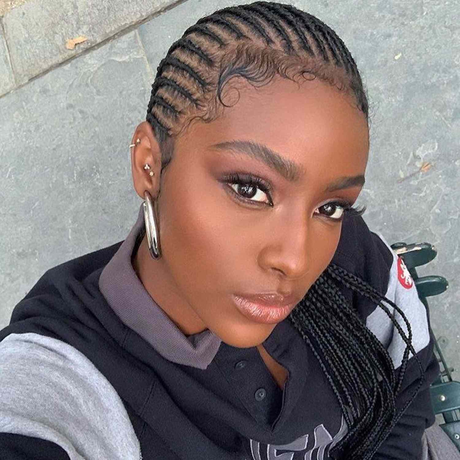 Cornrows with Sharp Baby Hairs Cornrows with Sharp Baby Hairs — Winter Braids for Black Women