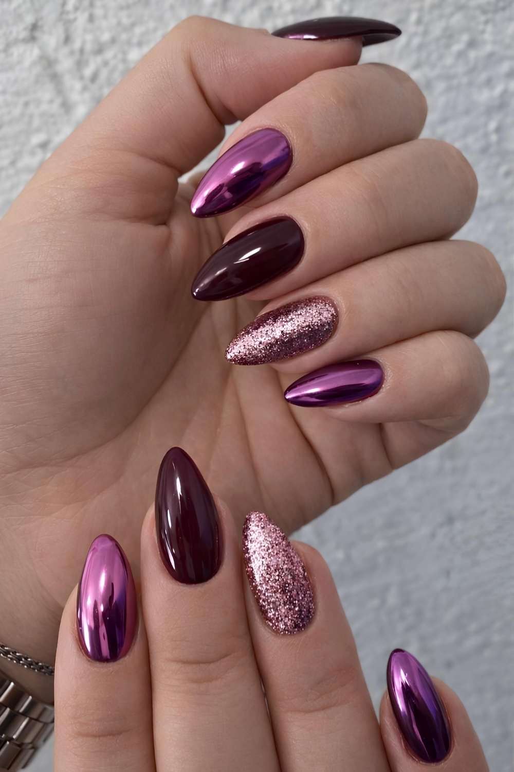 Plum & Purple Chrome Nails Plum & Purple Chrome Nails — Winter Nail Designs