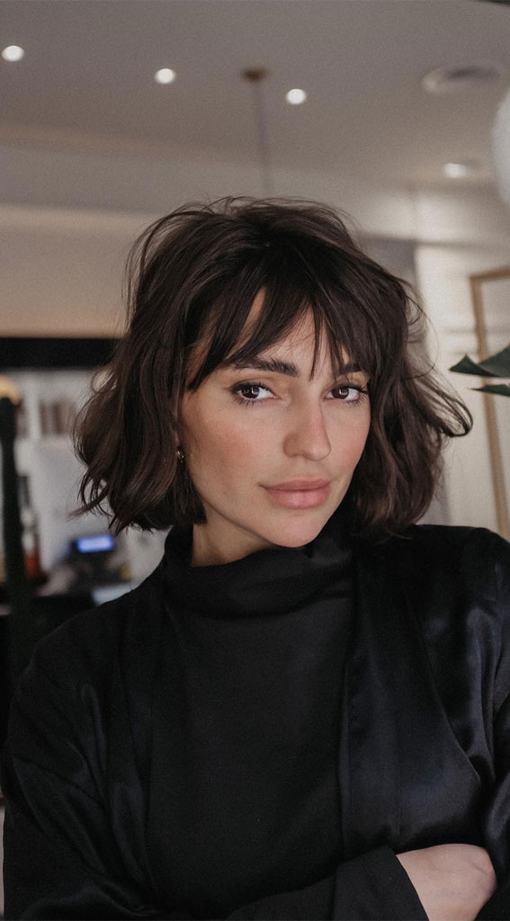French Bob With Blunt Bangs French Bob With Blunt Bangs — Winter Haircuts with Bangs