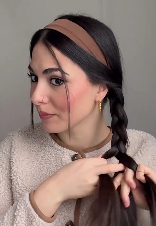 Long Braid with Fabric Headband Long Braid with Fabric Headband — Winter Hairstyles with Headband