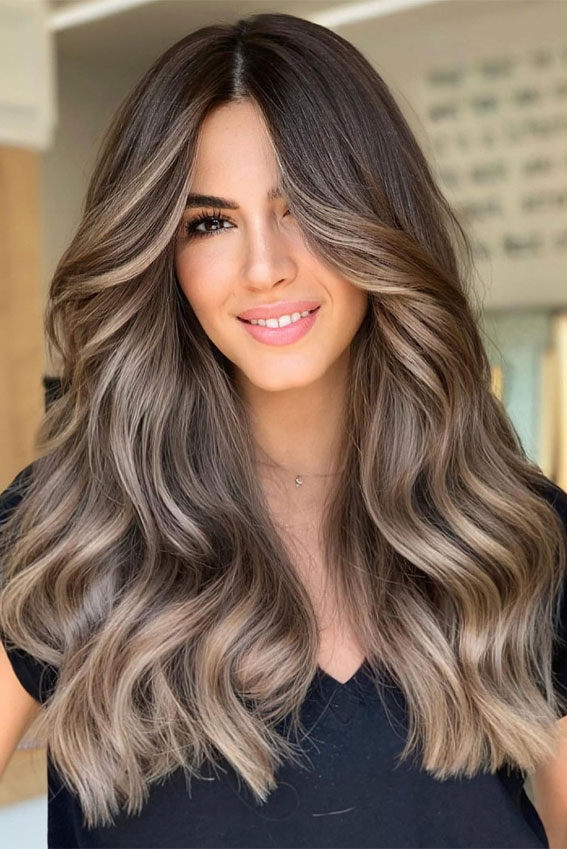Creamy Latte Blonde Balayage Visual Idea — Winter Hair Colors