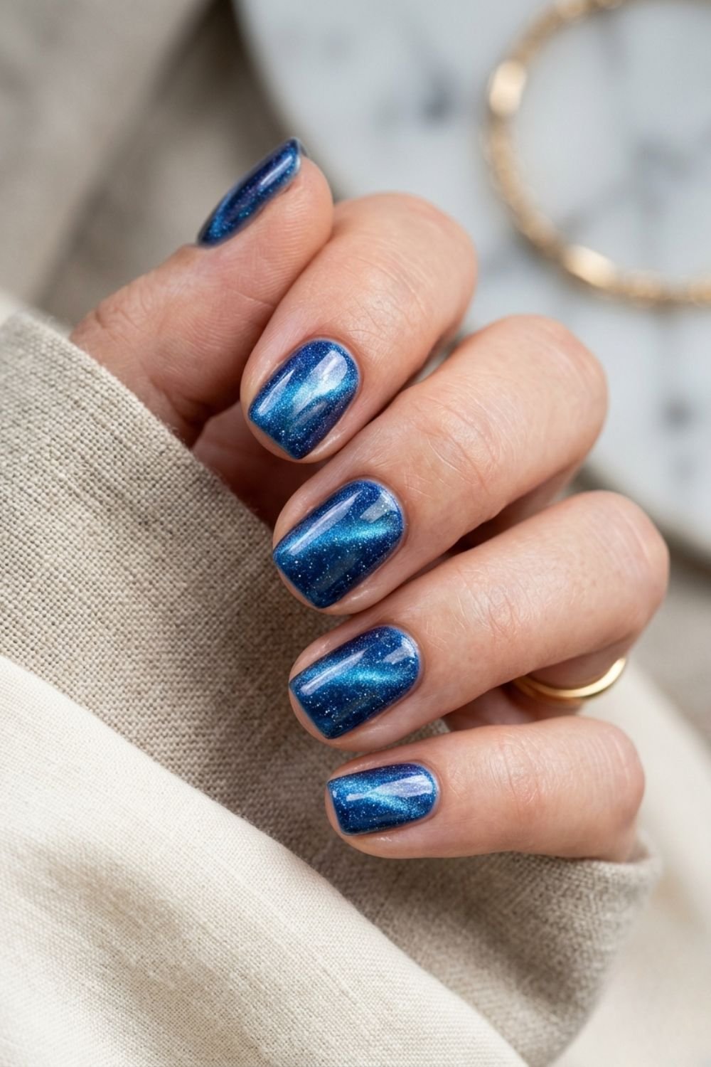 Short Square Magnetic Cat Eye Nails Short Square Magnetic Cat Eye Nails — Trendy Simple Nail Designs