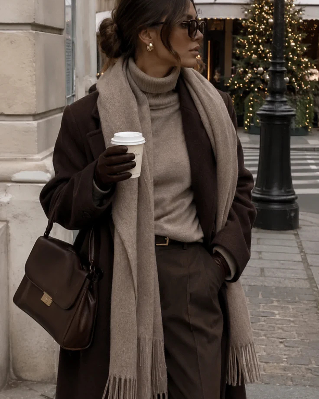 Monochromatic Brown Ensemble for Sophisticated Warmth — Winter Outfits