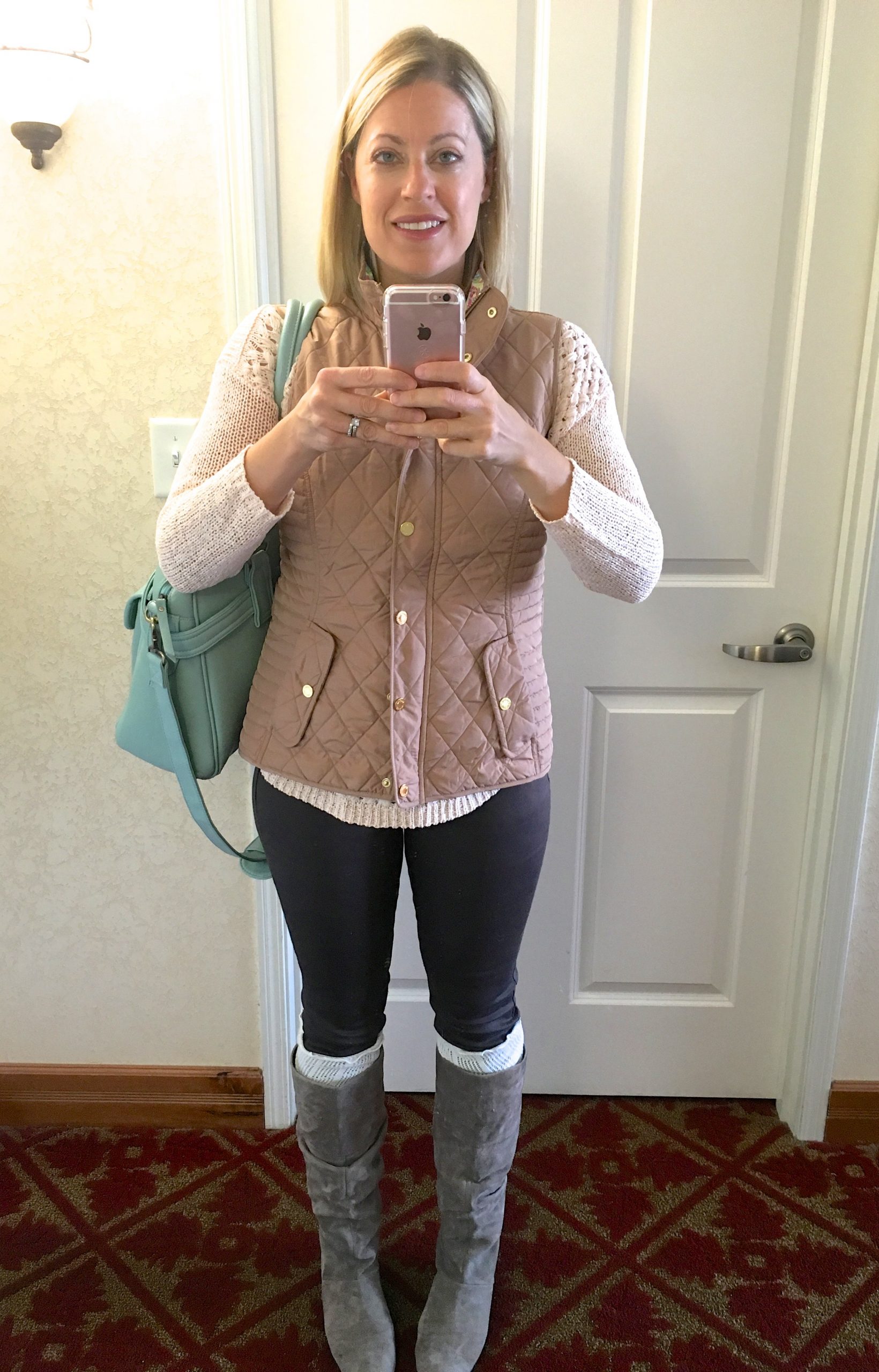 Quilted Vest Layered for Casual Winter Comfort — Winter Outfits for Women Over 40