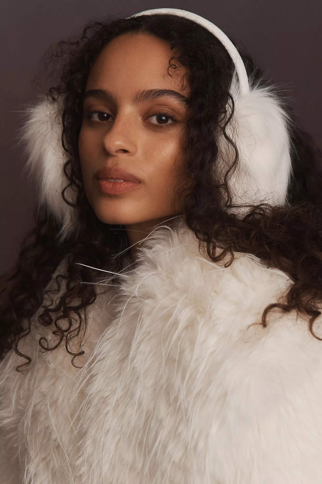 Monochromatic White Faux Fur Set — Earmuffs Outfits