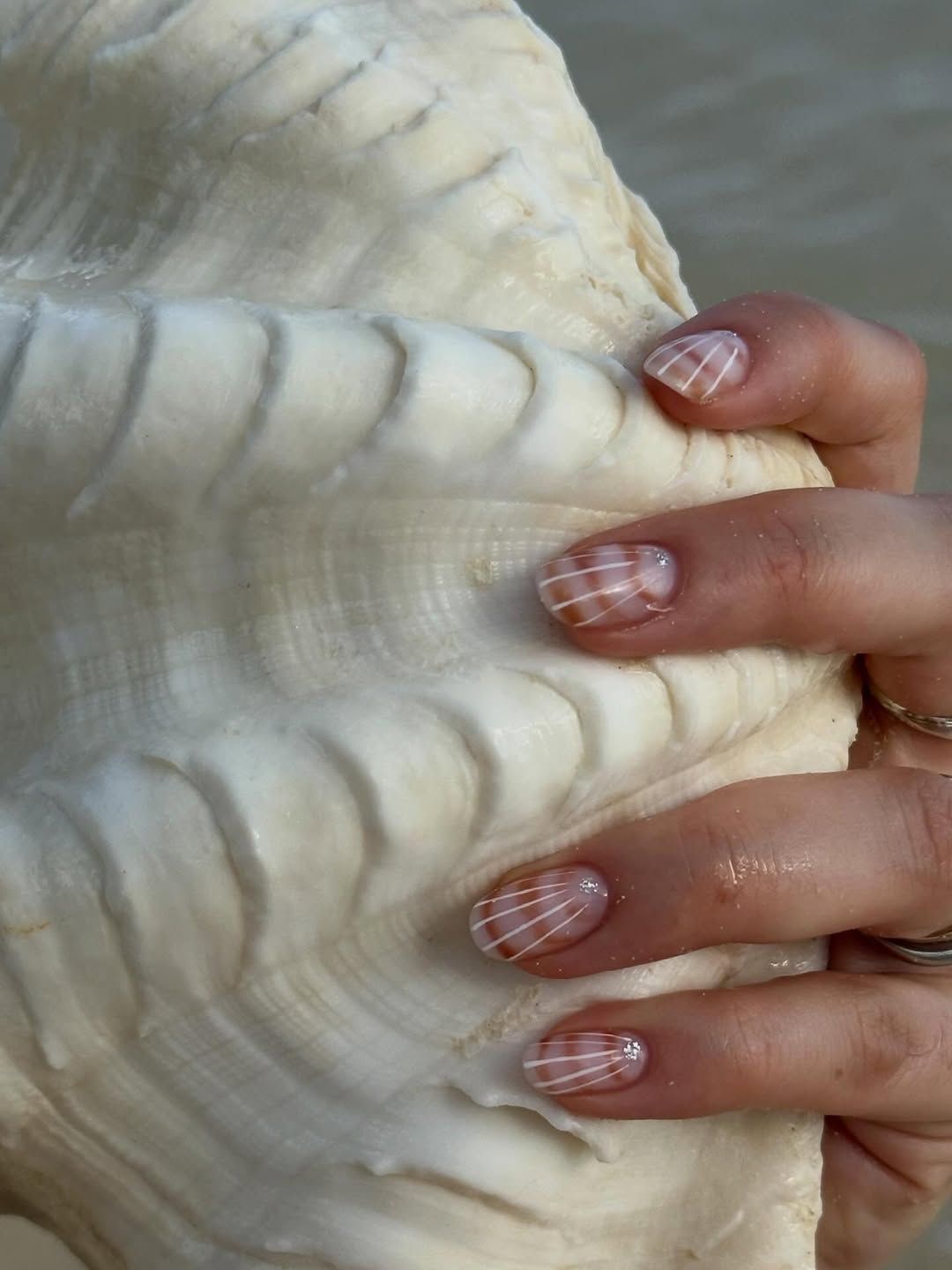 Clear Shell Line Art Nails Clear Shell Line Art Nails — Simple Nail Designs