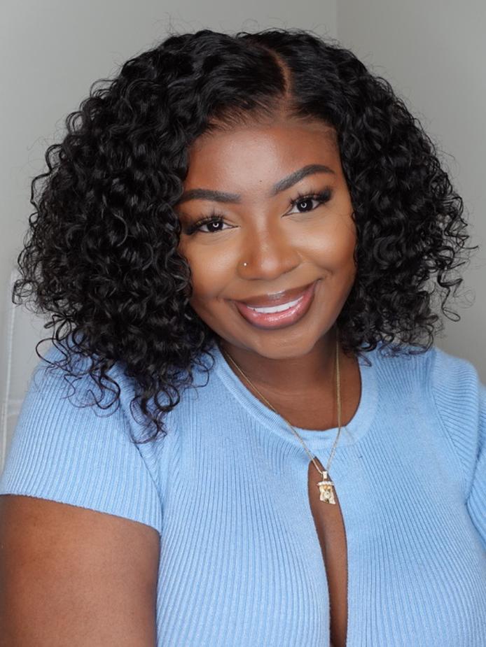 Natural Black Curly Bob — Winter Hair Colors for Black Women