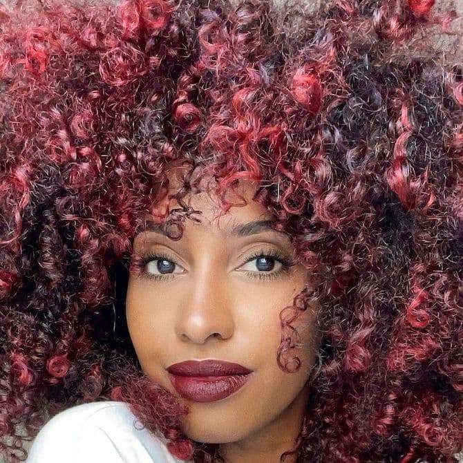 Shoulder-Length Vibrant Burgundy With Red Undertones Shoulder-Length Vibrant Burgundy With Red Undertones — Burgundy Hair Color
