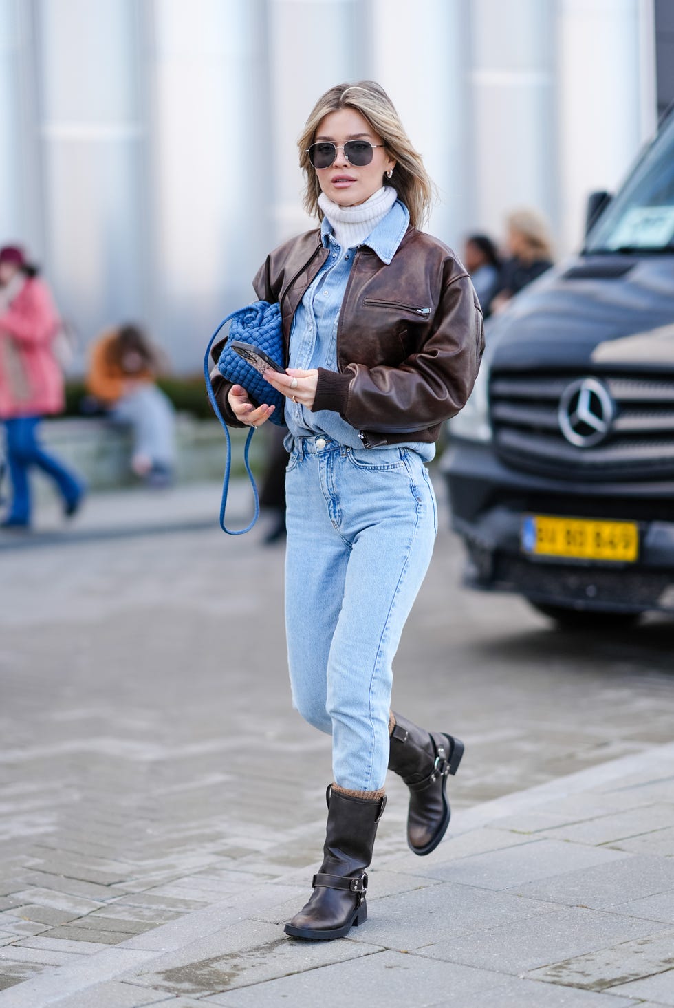 Denim Jumpsuit and Brown Riding Boots Combo Denim Jumpsuit and Brown Riding Boots Combo — Riding Boots Outfits