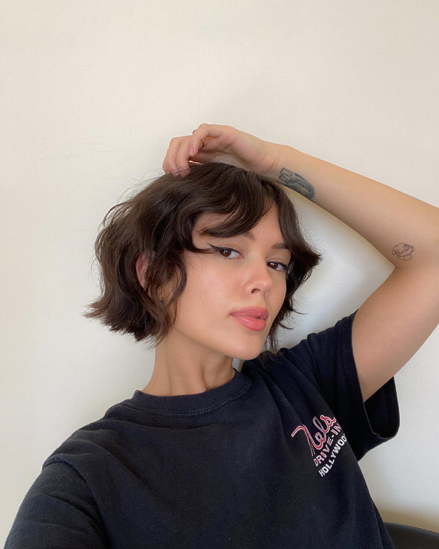 Chin Dark Brown Bob With Wispy Bangs Chin Dark Brown Bob With Wispy Bangs — Short Winter Haircuts