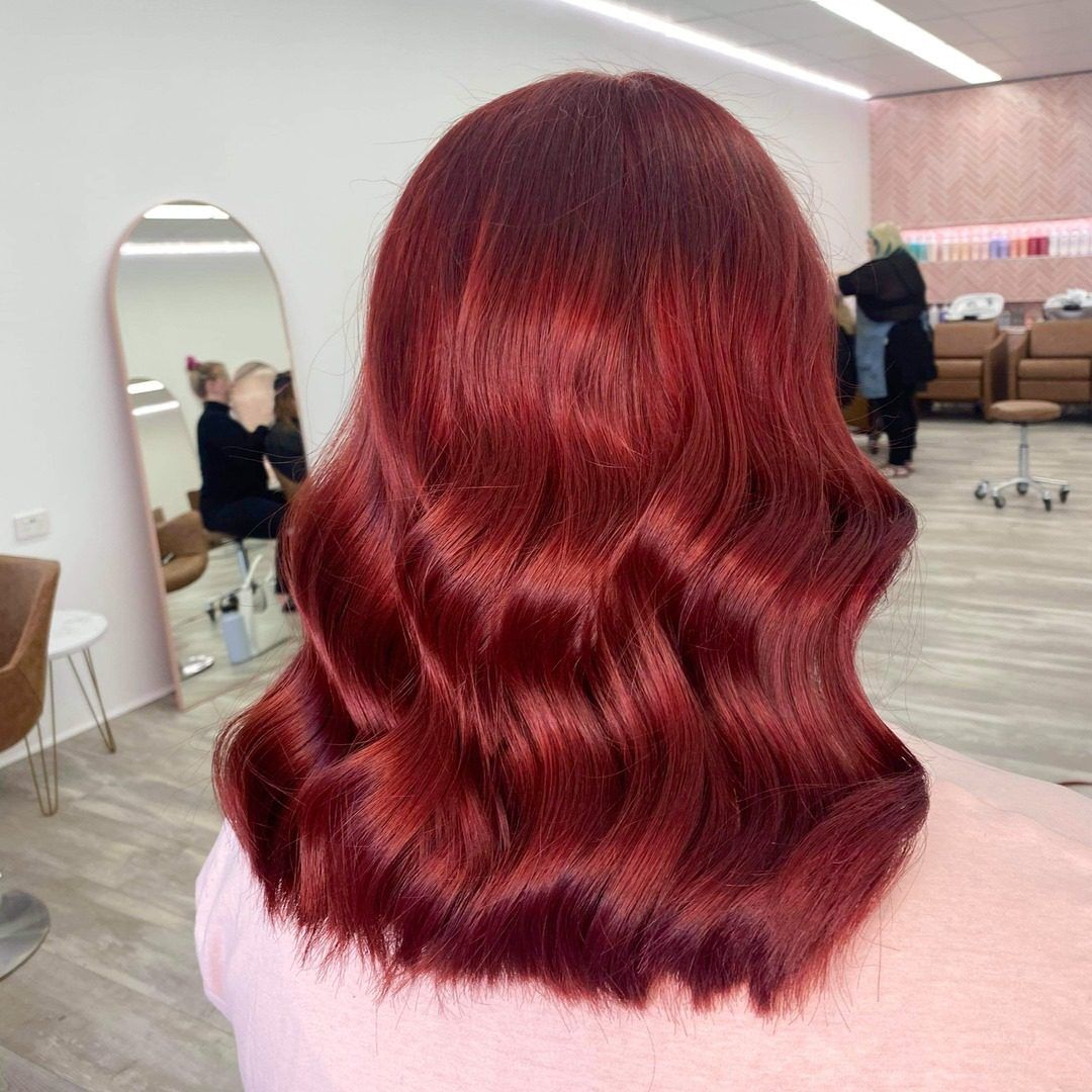 Collarbone Length Deep Auburn Collarbone Length Deep Auburn — Winter Auburn Hair Color